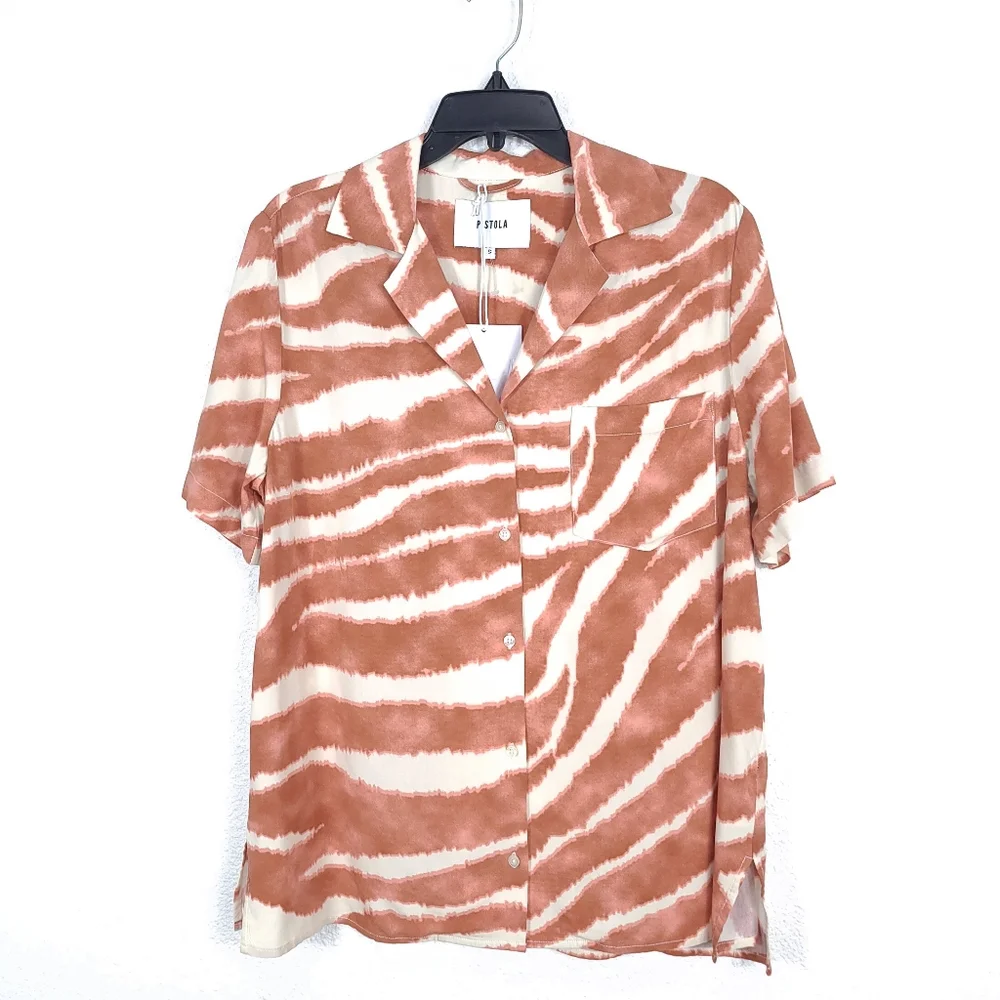 PISTOLA Lucy Safari Dream Contemporary Animal Print Button Down Shirt - Picture 4 of 12